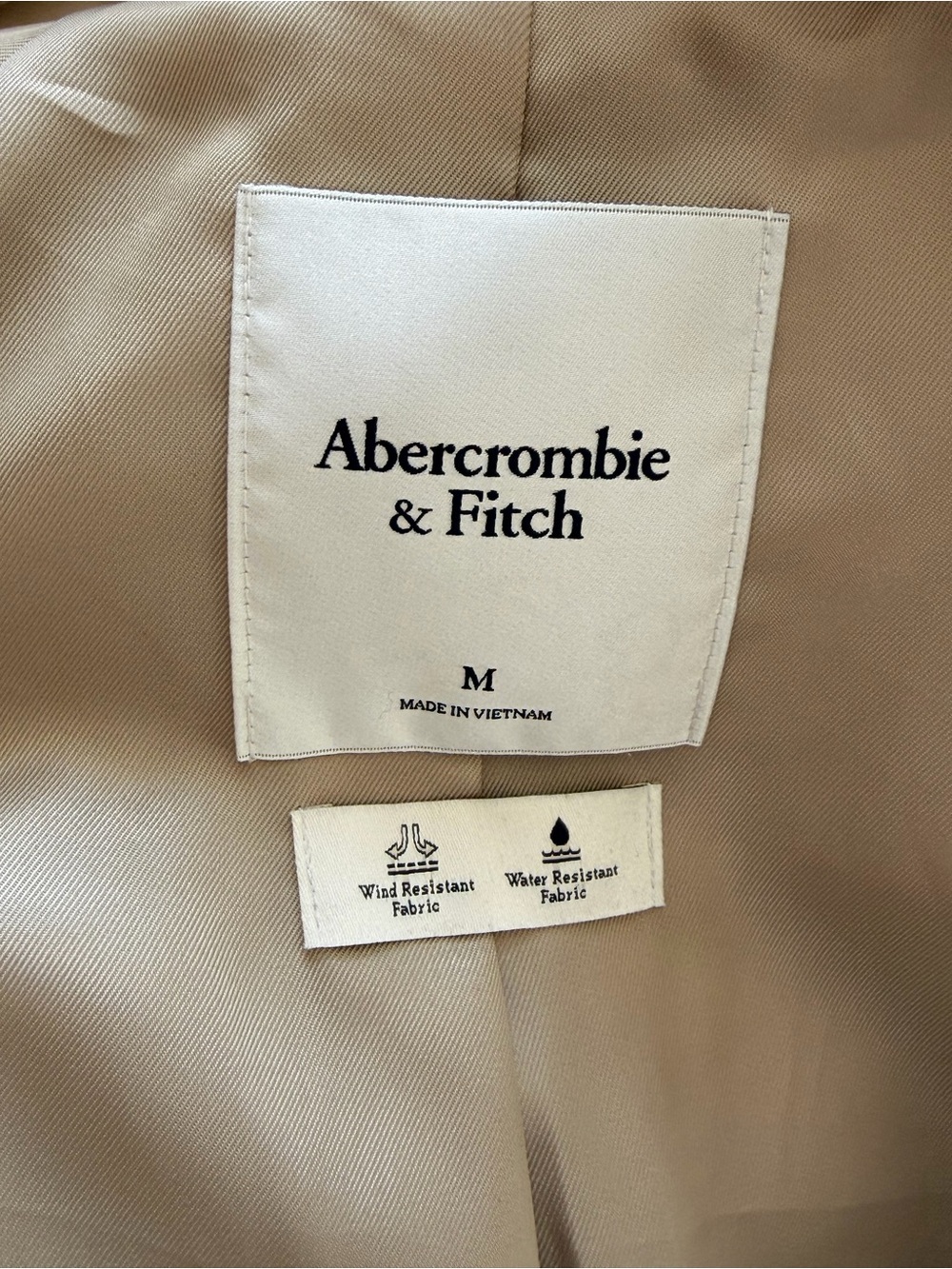 Abercrombie & Fitch Cropped Trench Coat in Tan - Picture 3 of 3